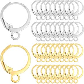 80 pcs leverback arring Huggie Hooks French Round Lever Back Clasp Clasp قابلة للتبديل متدفق الأذن الأذن مكونات زخرفة الأذن