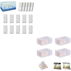 15 Pcs Fish Tank Aquarium Top Fin Filter Cartridge & 4-Box Bio Filter Media Module