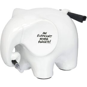Luckies - Desk Whiteboard | Mini Whiteboard & White Board Pen | Eric Elephant Desk Decor & White Elephant Gifts for Women | Ceramic Table Accessories | Office Accessories | Includes Black Pen & Cloth