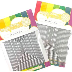 Waffle Flower - Nesting A2 و A7 Die Pundle Kit - تموت قطع طبقة حصيرة لوحة أساسية لصناعة البطاقات - لبطاقات A2 القياسية (4-1/4 "× 5-1/2") وبطاقات A7 (5 "× 7")