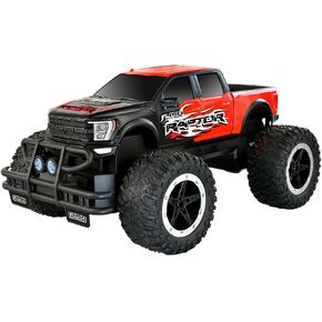 Taiyo: Ford Raptor RC - Black & Red - 1:16 Scale Truck ، 2.4 جيجا هرتز مركبة يتم التحكم فيها عن بُعد ، وحدة تحكم ، بطارية USB ، تصميم الطرق على الطرق ، مرخصة