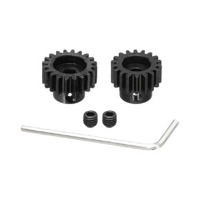 DMiotech M1 17T 18T Steel 5mm Hardened Pinion Motor Gear for RC Car Brushed Replacement Brushless Motors, RC Applications with 2 Pcs Screws & Hex Spanner for DIY RC Boat Drone