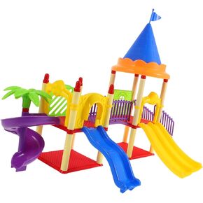 Toyvian Miniature Playground Models Kids Mini Slide Toy Model Plastic Playground Equipman