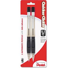 Pentel PD345BP2K6 قلم رصاص ميكانيكي أسرع ، 0.5 مم ، دخان ، 2/حزمة