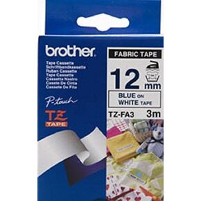 Brother P-Touch TZFA3 - TZ Industrial Series Fabric Iron-On Tape, Navy-on-White, 1/2 x 9.8ft
