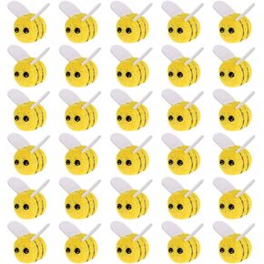 ROBOHOOK 30 PCS Small Bees for Crafts, Cute Mini Felt Bees for Costume Decoration Theme Party, DIY Accessories Crafts Gender Reveal Decorations