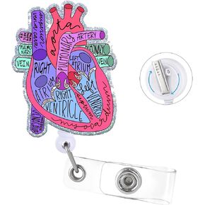 Sana Blue Badge Cenle with Clivive Cligator Clip Id Badge حامل شارة مضحكة بريق شارة بكرة قابلة للسحب لـ RN LPN CNA Nurse Doctor Assistant Medical Attulal