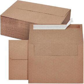 150 Pack A7 Brown Kraft Paper Paper Paper Paper - SELL SEAL لبطاقات 5 × 7 | مثالي لحفلات الزفاف ، والدعوات ، استحمام الطفل | قرطاسية عامة ومكتب