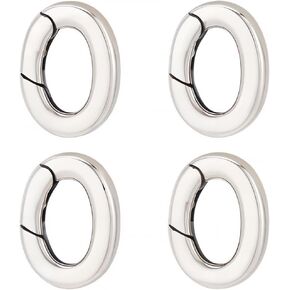 Sunnyclue 1 Box 4pcs 925 Thailand Sterling Silver Oval Key Rings Rings Rings Gate Rings Clasp Clasp Carabiner Clip Clip Lock for Keychain Lanyard Leather Jewelry Making Supplies Diy Craft