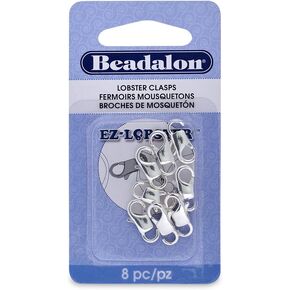 Beadalon EZ-Lobster Clasp 13mm Nickel Free Silver, Plated, 8-Piece