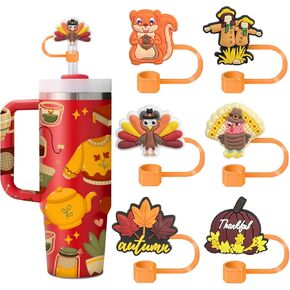 6Pcs Skull Straw Topper Skull Halloween Straw Covers Cap for Stanley Cup,Halloween Straw Toppers 10mm Drinking Straw Tip Covers Stanley Cup Accessories for Halloween Christmas Gifts in Kuwait