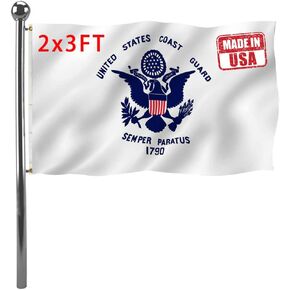 Jayus US Coast Guard Flag Military Flags 3x5 Outdoor Made in USA - Double Sided Heavy Duty United States Coast Guard Flag Banner with 2 Grommets