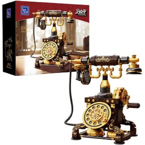 Retro Phone Building Blocks Set for Adults, Vintage DIY Telephone Model Kit with Realistic Design, Creative Home Decor Gift, Ideal Gifts for Collectors & Hobbyists