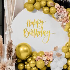 Happy Birthday Party Decal Sign for Backdrop Letters Peel and Stick Happy Birthday Gender Reveal Sticker for Balloon Arch Decorations Party Sign Wall Decor(Gold)