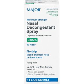 Nasal Decongestant Pump Mist Spray 12hr Oxymetazoline HCL 0.05% 30ml