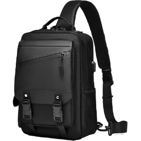 Basicpower Laptop Bag bag for Men Women ، حقيبة Crossbody حقيبة حبال تتناسب مع 14 بوصة مع منفذ USB مضاد للسرقة للسفر يوميًا