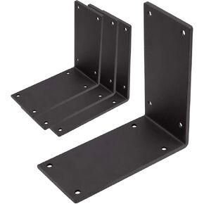 4Packs Heavy Duty Steel Corner Brackets, 90 Degree Angle Bracket-6"x 6" Large L Brackets Connector Brace, Sturdy L Braces for Building Decorative Knee Braces, Angle Brackets for Wood DIY Projects