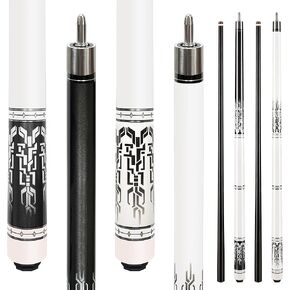 HomeSeason Glass Fiber Pool Cue 58" Professional Pool Stick 12.7mm 4-Layer Tip Low Deflection Cue Stick, 3 * 8/8Joint Pin, Ultra-Smooth, Billiard Cue Sticks