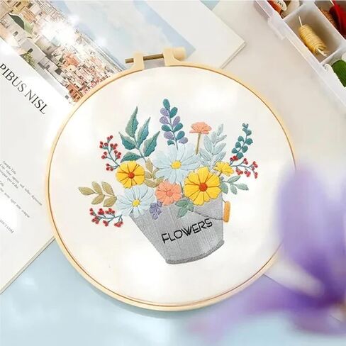 مجموعات التطريز Huacan للبالغين المبتدئين DIY Cross Stitch مختومة نمط خياطة خياطة مجموعة 1 قطعة 7.8 × 7.8 بوصة in Saudi Arabia