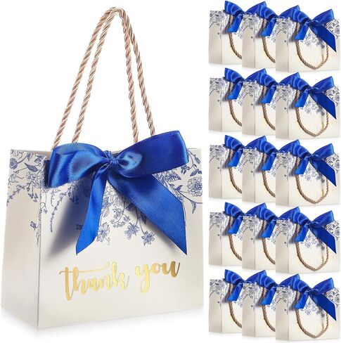 Moinchore 40 Pack Thank You Gift Bags with Handles Small Treat Boxes Thank You Party Favor Bags Mini Floral Gift Bags Bulk for Easter Wedding Birthday Party Supplies(Vintage Wild Floral) in Saudi Arabia