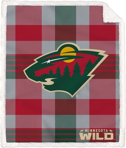 Pegasus Sports Officially Licensed NHL Plaid Steel Royal Plush Sherpa Blanket in Kuwait