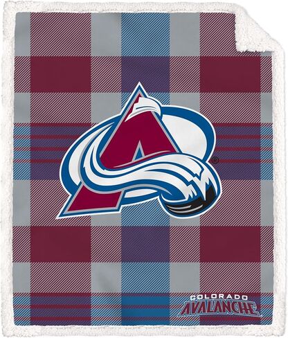 Pegasus Sports Officially Licensed NHL Plaid Steel Royal Plush Sherpa Blanket in Kuwait