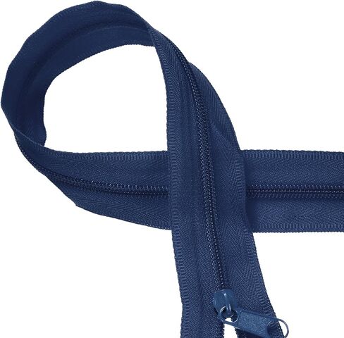 uxcell #3 10 Yards Nylon Coil Zippers, Bulk Coil Zipper by The Yards with 20 Pcs Zippers Sliders and Ruler for DIY Tailor Sewing Craft Bag Clothes, Navy Blue in Saudi Arabia