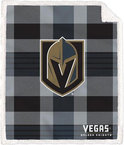 Pegasus Sports Officially Licensed NHL Plaid Steel Royal Plush Sherpa Blanket in Kuwait