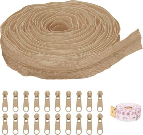 uxcell #3 10 Yards Nylon Coil Zippers, Bulk Coil Zipper by The Yards with 20 Pcs Zippers Sliders and Ruler for DIY Tailor Sewing Craft Bag Clothes, Navy Blue in Kuwait