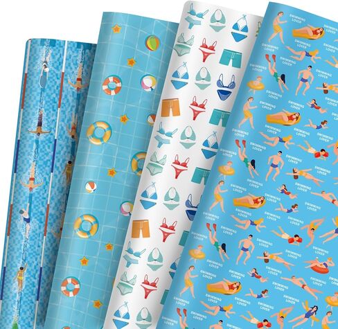 Fishing Wrapping Paper 12 Sheets Fish Gift Wrap for Men Angler,Fishing Hook Design Gift Packing Paper for Party,Birthday 20"×28" in Saudi Arabia