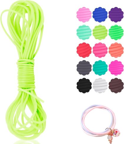 CAMAL 2mm Rubber Cord Hollow Pipe Barber Cords for Knitting, 5.5 Yards Rubber Hollow Tubing Cord Bead String for Bracelet Making, Bracelet, Necklaces, Hand Crafts (Coffee) in Kuwait