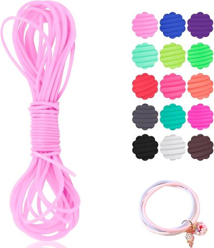 CAMAL 2mm Rubber Cord Hollow Pipe Barber Cords for Knitting, 5.5 Yards Rubber Hollow Tubing Cord Bead String for Bracelet Making, Bracelet, Necklaces, Hand Crafts (Coffee) in Kuwait