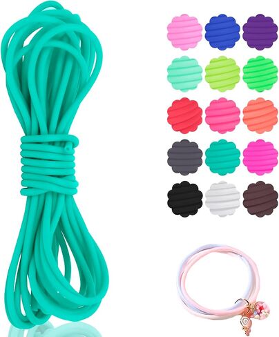 CAMAL 2mm Rubber Cord Hollow Pipe Barber Cords for Knitting, 5.5 Yards Rubber Hollow Tubing Cord Bead String for Bracelet Making, Bracelet, Necklaces, Hand Crafts (Coffee) in Kuwait