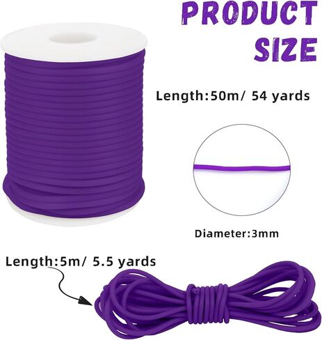CAMAL 2mm Rubber Cord Hollow Pipe Barber Cords for Knitting, 5.5 Yards Rubber Hollow Tubing Cord Bead String for Bracelet Making, Bracelet, Necklaces, Hand Crafts (Coffee) in Kuwait