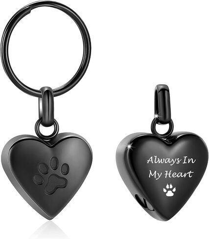 zeqingjw Pet Heart Cremation Jewelry for Ashes for Dog/Cat Paw Memorial Urn Keychain Urn Pendant Memorial Keepsake Jewelry in Kuwait