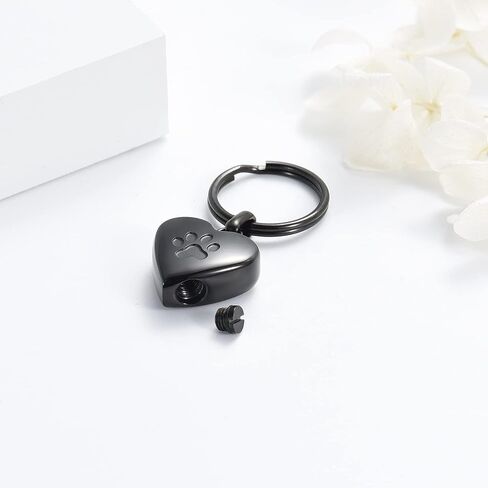 zeqingjw Pet Heart Cremation Jewelry for Ashes for Dog/Cat Paw Memorial Urn Keychain Urn Pendant Memorial Keepsake Jewelry in Kuwait