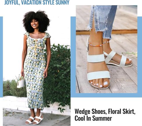Jeossy Women's Platform Wedge Sandals, Open Toe Adjustable Ankle Strap | Comfortable dressy summer shoes,adjustable buckle and cushioned insole,cork-look style for casual outfits and vacations in Saudi Arabia