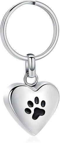 zeqingjw Pet Heart Cremation Jewelry for Ashes for Dog/Cat Paw Memorial Urn Keychain Urn Pendant Memorial Keepsake Jewelry in Kuwait