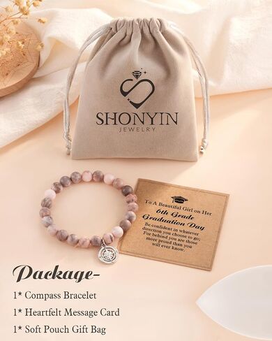 Shonyin Graduation Gifts for Her 2024, Compass Bracelet 5th 8th 6th College Law Middle High School Master Degree Nurse Phd Graduation Jewelry Gifts for Girls Daughter Best Friend in Kuwait