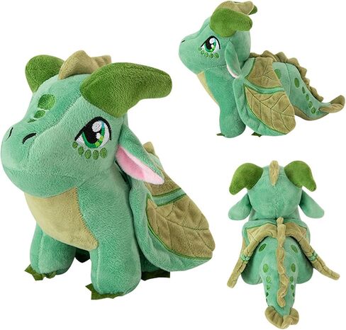 Soft Plush Wings Dragon Figures Stuffed Animals Toy Pillow Doll, Pterosaur Flying Green Dragon Plushie Toys Best Birthday Christmas Anniversary Fiesta Party Festival Gifts for Adults Kids Baby Toys in Kuwait
