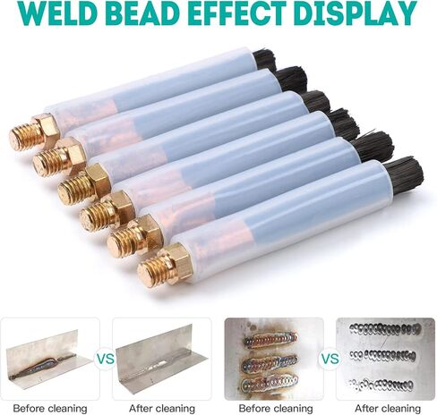 6PCS Weld Bead Cleaning Brush, Copper Head Weld Brush for Welding Bead Seam Polishing Machine M6 type (6PCS-M6) in Kuwait