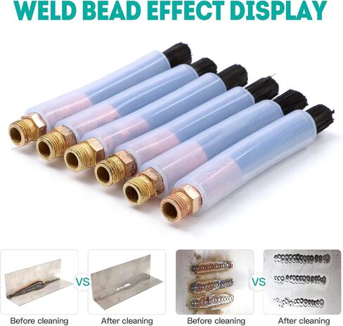 6PCS Weld Bead Cleaning Brush, Copper Head Weld Brush for Welding Bead Seam Polishing Machine M6 type (6PCS-M6) in Kuwait