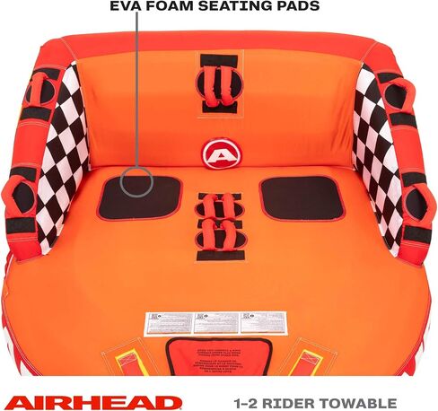 Airhead Mable Inflatable Towable Tube, 1-4 Rider Models, Dual Tow Points, Full Nylon Cover, EVA Foam Pads, Patented Speed Valve, Boat Tubes and Towables in Saudi Arabia