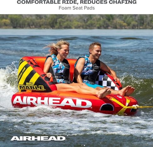 Airhead Mable Inflatable Towable Tube, 1-4 Rider Models, Dual Tow Points, Full Nylon Cover, EVA Foam Pads, Patented Speed Valve, Boat Tubes and Towables in Saudi Arabia