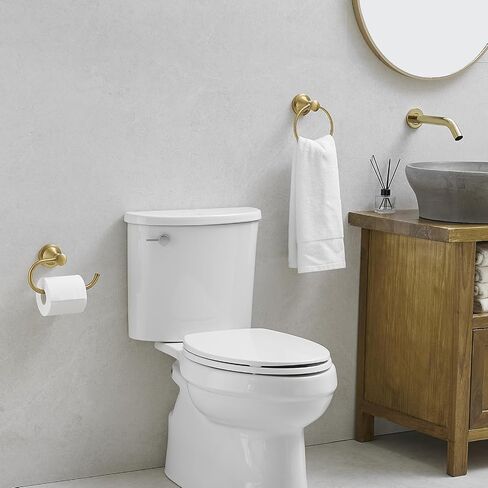 Hoimpro Oil Rubbed Bronze Towel Ring Toilet Paper Holder, Double Bathroom Hardware Set Fixtures Toilet Roll Tissue Holder, Hand Towel Bar Towel Rack Rv Accessories, Sus304 Stainless Steel, Wall Mount in Saudi Arabia