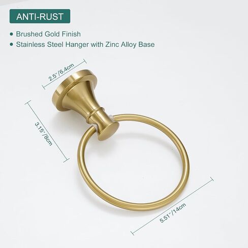 Hoimpro Oil Rubbed Bronze Towel Ring Toilet Paper Holder, Double Bathroom Hardware Set Fixtures Toilet Roll Tissue Holder, Hand Towel Bar Towel Rack Rv Accessories, Sus304 Stainless Steel, Wall Mount in Saudi Arabia