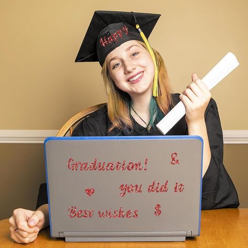 ملصقات رسائل ، 664 PCS رسائل ملصقات ذهبية لزينة غطاء التخرج ، ملصقات عدد أبجديات الأبجدية اللامعة للاصطدام للاصطدامات لقطرات ماء كوب ملصقات DIY Crafts Bulletin (8 ، الذهب) in Kuwait