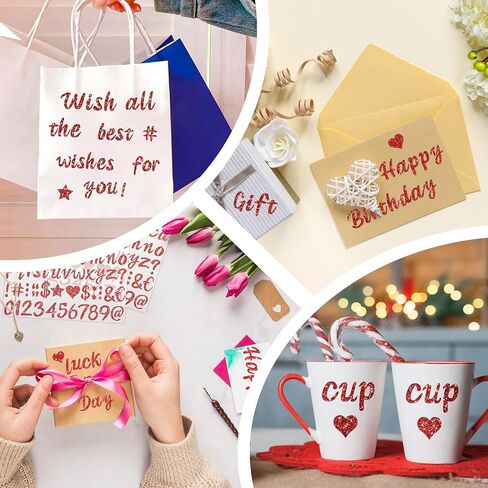 ملصقات رسائل ، 664 PCS رسائل ملصقات ذهبية لزينة غطاء التخرج ، ملصقات عدد أبجديات الأبجدية اللامعة للاصطدام للاصطدامات لقطرات ماء كوب ملصقات DIY Crafts Bulletin (8 ، الذهب) in Kuwait