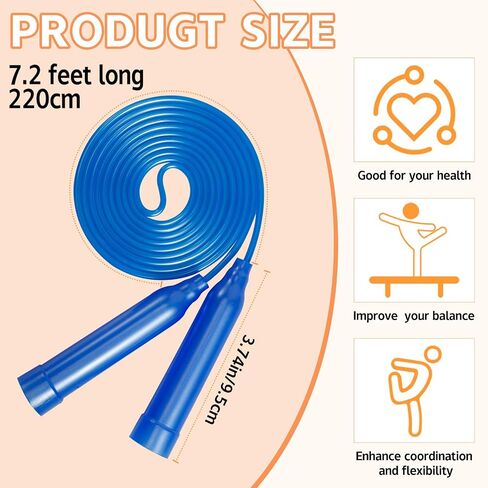 30 Pcs Kids Jump Rope,Colorful Jump Ropes for Kids,7.2 Feet Plastic Jump Ropes,Adjustable Skipping Rope,Jumping Ropes for Party Favors,Birthday Gifts,Indoor Outdoor Activity in Kuwait