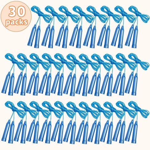 30 Pcs Kids Jump Rope,Colorful Jump Ropes for Kids,7.2 Feet Plastic Jump Ropes,Adjustable Skipping Rope,Jumping Ropes for Party Favors,Birthday Gifts,Indoor Outdoor Activity in Kuwait